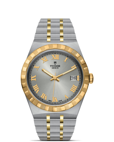 Tudor Royal 38 mm steel case, Yellow gold bezel (watches)